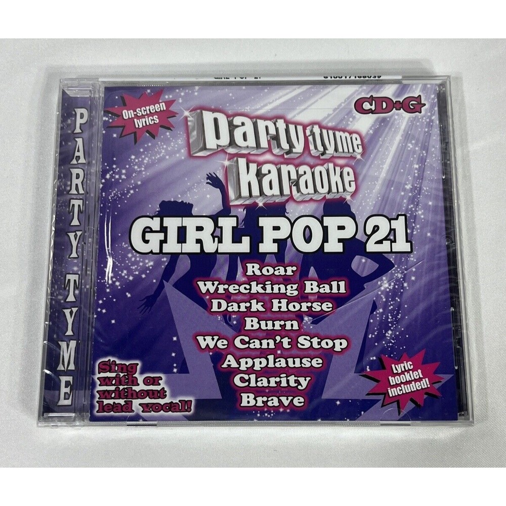 Party Tyme Karaoke Girl Pop 21 CD+G 16 Tracks Katy Perry Miley Cyrus 2014 NEW